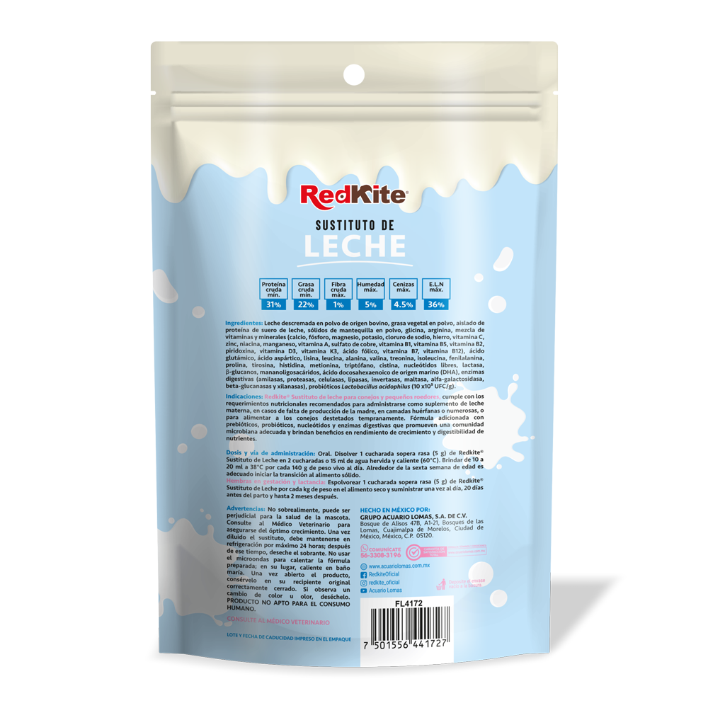 SUSTITUTO DE LECHE P/ CONEJOS Y ROEDORES 360G.